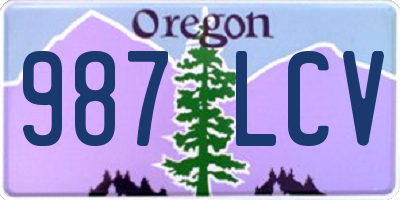 OR license plate 987LCV