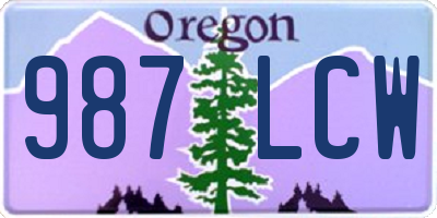 OR license plate 987LCW