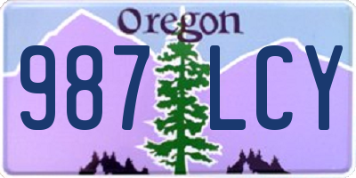 OR license plate 987LCY