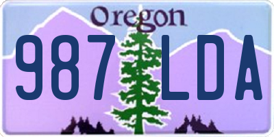 OR license plate 987LDA
