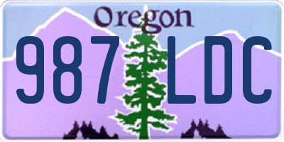 OR license plate 987LDC