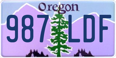 OR license plate 987LDF
