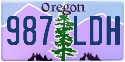 OR license plate 987LDH
