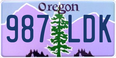 OR license plate 987LDK