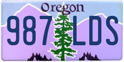 OR license plate 987LDS