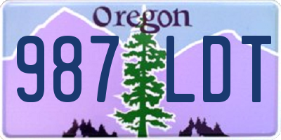 OR license plate 987LDT