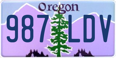 OR license plate 987LDV