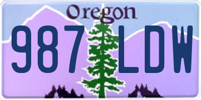 OR license plate 987LDW