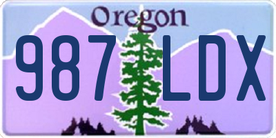 OR license plate 987LDX