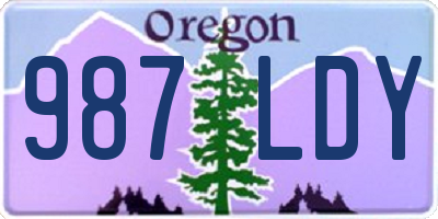 OR license plate 987LDY