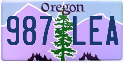 OR license plate 987LEA