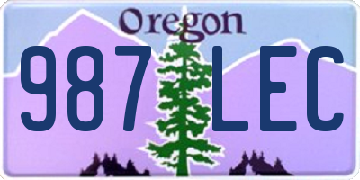 OR license plate 987LEC