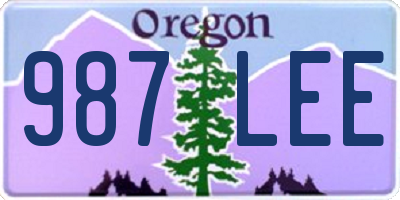 OR license plate 987LEE