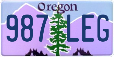 OR license plate 987LEG