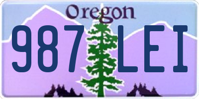 OR license plate 987LEI