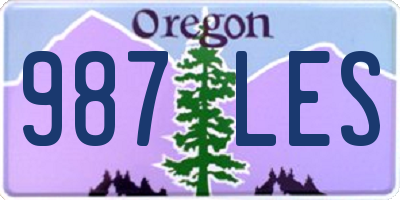 OR license plate 987LES