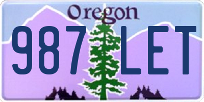 OR license plate 987LET