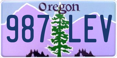 OR license plate 987LEV