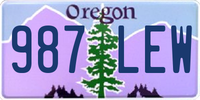OR license plate 987LEW