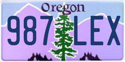 OR license plate 987LEX