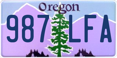 OR license plate 987LFA