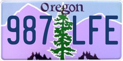 OR license plate 987LFE