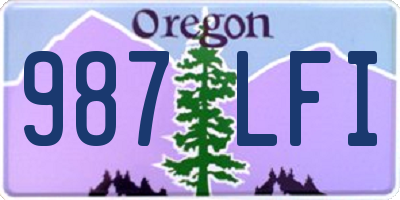 OR license plate 987LFI