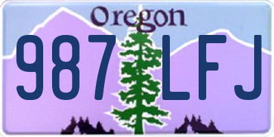 OR license plate 987LFJ
