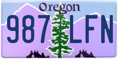 OR license plate 987LFN