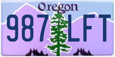 OR license plate 987LFT