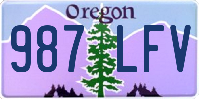 OR license plate 987LFV