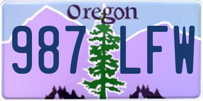 OR license plate 987LFW