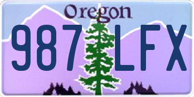OR license plate 987LFX
