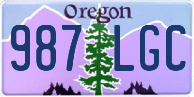 OR license plate 987LGC