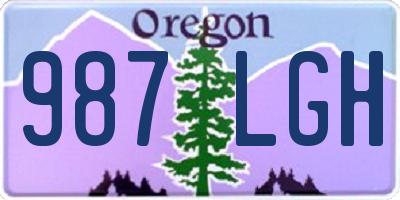 OR license plate 987LGH