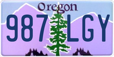 OR license plate 987LGY
