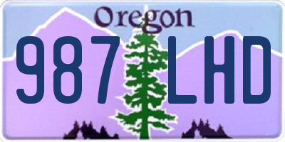 OR license plate 987LHD