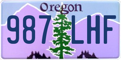 OR license plate 987LHF