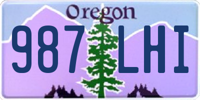OR license plate 987LHI