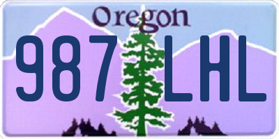 OR license plate 987LHL