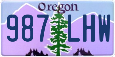 OR license plate 987LHW