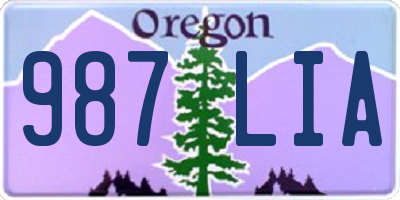 OR license plate 987LIA