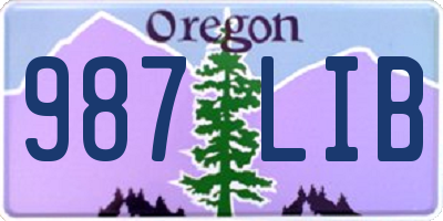 OR license plate 987LIB