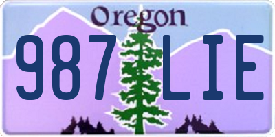 OR license plate 987LIE
