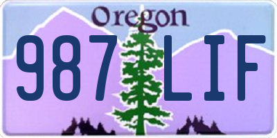 OR license plate 987LIF