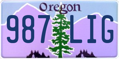 OR license plate 987LIG