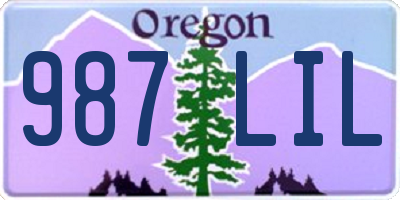 OR license plate 987LIL