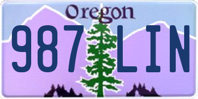 OR license plate 987LIN