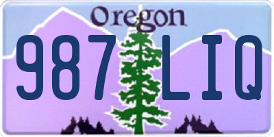 OR license plate 987LIQ