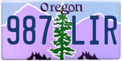 OR license plate 987LIR